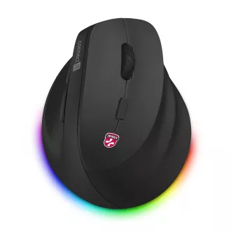 CONNECT IT FOR HEALTH Cloudy vezeték nélküli függőleges egér, RGB háttérvilágítás, 2xBT, USB FEKETE