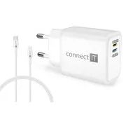 CONNECT IT DUPLEX töltőadapter 1xVilágítás   1×USB-C, 20W, kábel 27W, FEHÉR