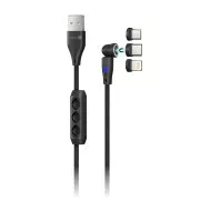 CONNECT IT Magnetic PowerLink 3in1 kábel (USB-C/Lightning/MicroUSB), 2m, FEKETE