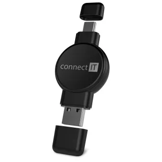 CONNECT IT WatchTravelCharge Qi vezeték nélküli töltő (Apple,Samsung) USB-A/USB-C, FEKETE