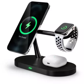 CONNECT IT MultiCharge 5 az 1-ben MagSafe vezeték nélküli gyors töltés vezeték nélküli töltő, FEKETE