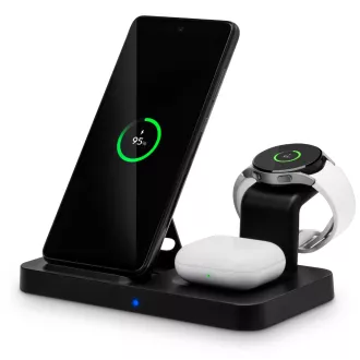 CONNECT IT MultiCharge 3in1 vezeték nélküli Qi töltő SAMSUNG-hoz, FEKETE