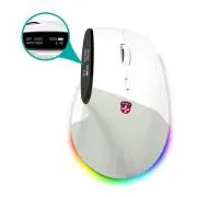 CONNECT IT FOR HEALTH ergonómikus, kijelzős, függőleges egér, vezeték nélküli, 2x BT, USB 2,4 GHz, RGB háttérvilágítás, fehér