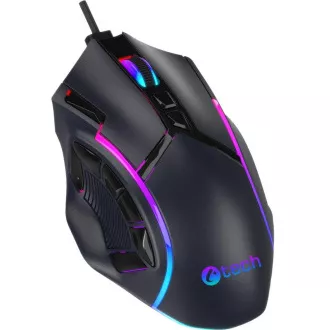 C-TECH Akali gaming egér (GM-15), alkalmi játék, 12800 DPI, RGB háttérvilágítás, USB, fekete színű