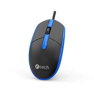 C-TECH WM-10 egér, USB, 1200 DPI, fekete–kék C-TECH WM-10 egér, USB, 1200 DPI, fekete–kék