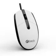 C-TECH WM-10 egér, USB, 1200 DPI, fehér-fekete