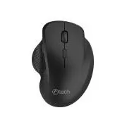 C-TECH WLM-14BK egér, kettős üzemmód, vezeték nélküli, ergonómikus, BT 5.0   2,4 GHz, 1600 DPI, 6 gomb, USB nano vevő, fekete