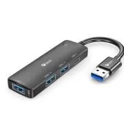 C-TECH USB-hub, UHB-U3-AC, 1x USB-A 3.0, 2x USB-A 2.0, 1x USB-C, fekete