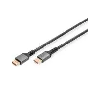 Digitus DP kábel PREMIUM DP2.1 1m 16K@60Hz, UHD, 80Gbps, Alu, Digitus DP kábel PREMIUM DP2.1 1m 16K@60Hz, UHD, 80Gbps, Alu