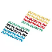 DIGITUS színes kapcsok patch kábelhez, 100-as csomag, vegyes (20 db színenként: piros, zöld, kék, sárga, fekete)