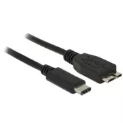 Delock SuperSpeed USB 10 Gbps (USB 3.1, Gen 2) USB Type-C™ hím > USB Type Micro-B hím 0,5 m fekete