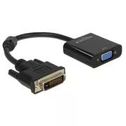 Delock fekete adapter DVI-D 24 1 hím > VGA nőstény