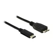 Delock Black SuperSpeed USB 10 Gbps (USB 3.1, Gen 2) USB Type-C™ hím és USB Micro-B hím 1 m