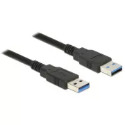 Delock USB 3.0 Type-A hím > USB 3.0 Type-A hím kábel, 0,5 m, fekete