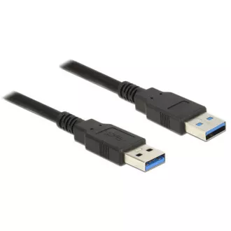 Delock USB 3.0 Type-A hím > USB 3.0 Type-A hím kábel, 0,5 m, fekete Delock USB 3.0 Type-A hím > USB 3.0 Type-A hím kábel, 0,5 m, fekete