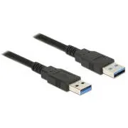Delock USB 3.0 Type-A hím > USB 3.0 Type-A hím kábel, 1,0 m, fekete