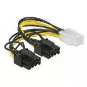 Delock PCI Express tápkábel 6 tűs csatlakozó > 2 x 8 tűs csatlakozó 15 cm