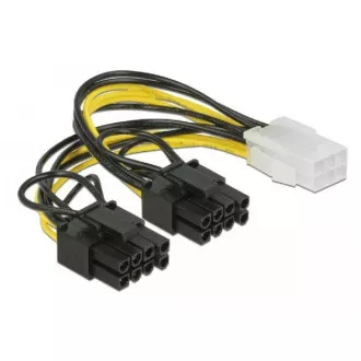 Delock PCI Express tápkábel 6 tűs csatlakozó > 2 x 8 tűs csatlakozó 15 cm