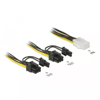 Delock PCI Express tápkábel 6 tűs csatlakozó > 2 x 8 tűs csatlakozó 15 cm