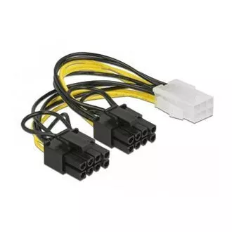 Delock PCI Express tápkábel 6 tűs csatlakozó > 2 x 8 tűs csatlakozó 15 cm