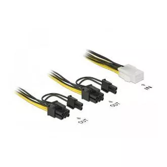 Delock PCI Express tápkábel 6 tűs csatlakozó > 2 x 8 tűs csatlakozó 15 cm