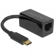 Delock adapter Szupergyors USB (USB 3.1 Gen 1) USB Type-C™ csatlakozóval > Gigabit LAN 10/100/1000 Mbps kompakt fekete színű