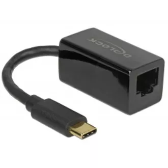 Delock adapter Szupergyors USB (USB 3.1 Gen 1) USB Type-C™ csatlakozóval > Gigabit LAN 10/100/1000 Mbps kompakt fekete színű