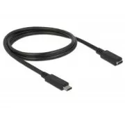 Delock SuperSpeed USB hosszabbító kábel (USB 3.1 Gen 1) USB Type-C™ férfi és női port 3 A 1,0 m fekete