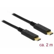 Delock USB 3.1 Gen 1 (5 Gbps) Type-C Type-C kábel 2 m 3 A E-Marker