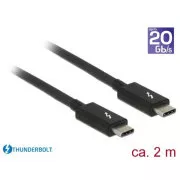 Delock Thunderbolt™ 3 (20 Gbps) USB-C™ kábel hím és passzív 2,0 m 3 A fekete