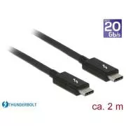 Delock Thunderbolt™ 3 (20 Gbps) USB-C™ kábel hím > hím passzív 2,0 m 3 A fekete