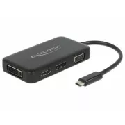 Delock Adapter USB Type-C™ Stecker > VGA / HDMI / DVI / DisplayPort female fekete