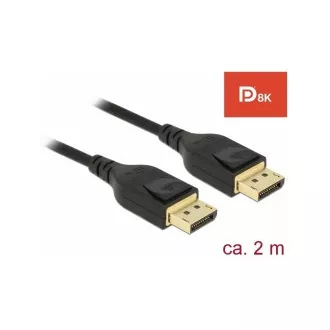 Delock DisplayPort kábel 8K 60 Hz 2 m DP 8K tanúsítvánnyal Delock DisplayPort kábel 8K 60 Hz 2 m DP 8K tanúsítvánnyal