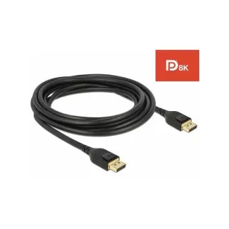 Delock DisplayPort kábel 8K 60 Hz 3 m DP 8K tanúsítvánnyal