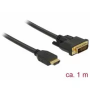Delock HDMI-DVI 24 1 kétirányú kábel 1 m