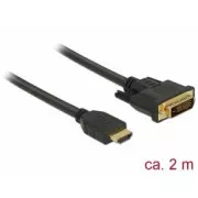Delock HDMI-DVI 24 1 kétirányú kábel 2 m