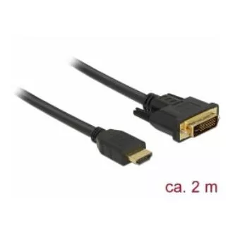 Delock HDMI-DVI 24 1 kétirányú kábel 2 m