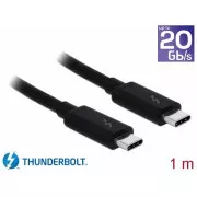 Delock Thunderbolt™ 3 (20 Gbps) USB-C™ kábel hím és passzív 1,0 m 5 A fekete