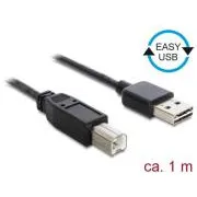 Delock EASY-USB 2.0 Type-A férfi > USB 2.0 Type-B férfi 1 m fekete Delock kábel EASY-USB 2.0 Type-A férfi > USB 2.0 Type-B férfi 1 m fekete