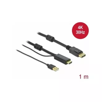 Delock HDMI-DisplayPort 4K 30 Hz kábel 1 m Delock HDMI-DisplayPort 4K 30 Hz kábel 1 m