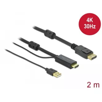Delock HDMI-DisplayPort 4K 30 Hz kábel 2 m