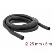 Delock Önzáró fonott burkolat 5 m x 25 mm, fekete