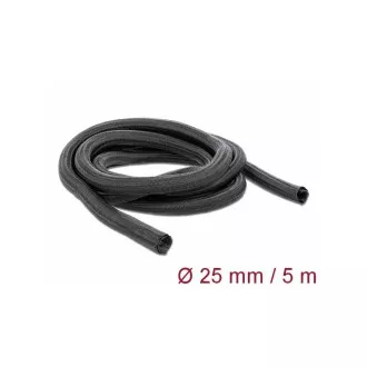 Delock Önzáró fonott burkolat 5 m x 25 mm, fekete
