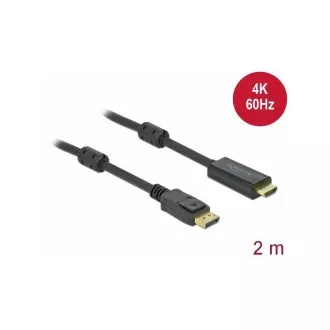 Delock kábel aktív DisplayPort 1.2-től HDMI-ig, 4K, 60 Hz 2 m