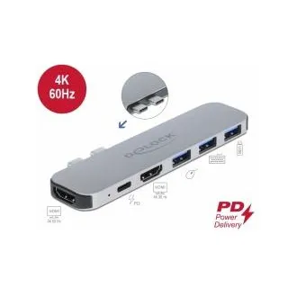 Delock MacBook dokkolóállomás, kettős, HDMI 4K / PD / Hub