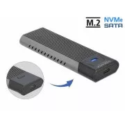 Delock külső USB Type-C™ kombinált tok M.2 NVMe PCIe vagy SATA SSD-hez - szerszám nélkül