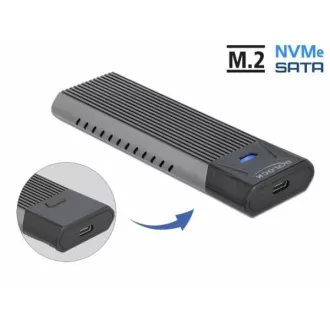 Delock külső USB Type-C™ kombinált tok M.2 NVMe PCIe vagy SATA SSD-hez - szerszám nélkül