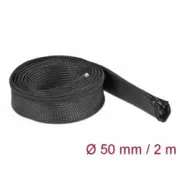 Delock Fonott tok cipzárral, 2 m x 50 mm, fekete, 2 m x 50 mm, fekete