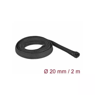 Delock Fonott tok cipzárral, 2 m x 20 mm, fekete, 2 m x 20 mm, fekete