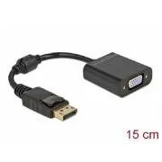 Delock DisplayPort 1.2 hím VGA csatlakozóból VGA csatlakozóba passzív fekete